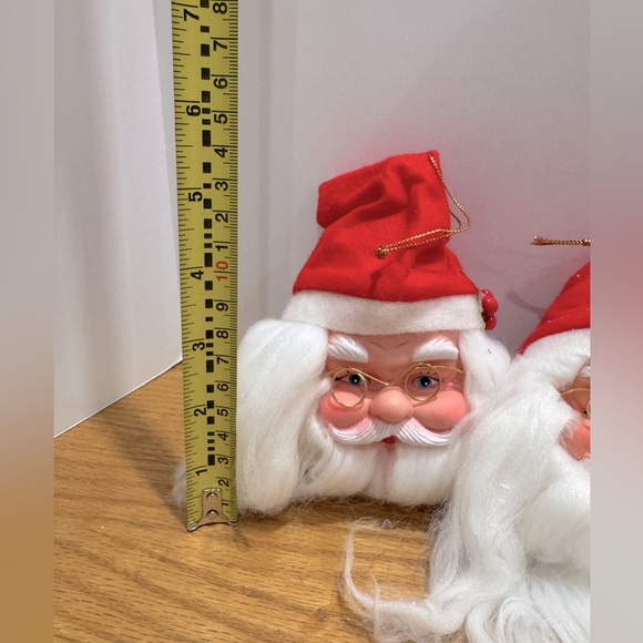 Vintage 80s/90s Santa Claus Face Ornaments Set - Picture 14 of 14